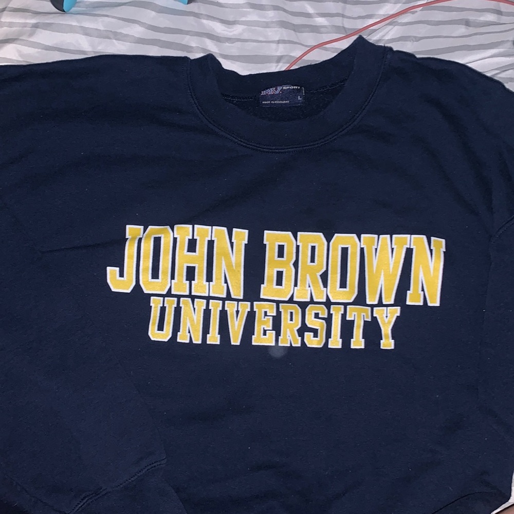 john brown university crewneck size large